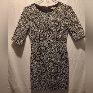 Banana Republic Cheetah Leopard Print Half Sleeve Sheath Dress Size 0 Petite